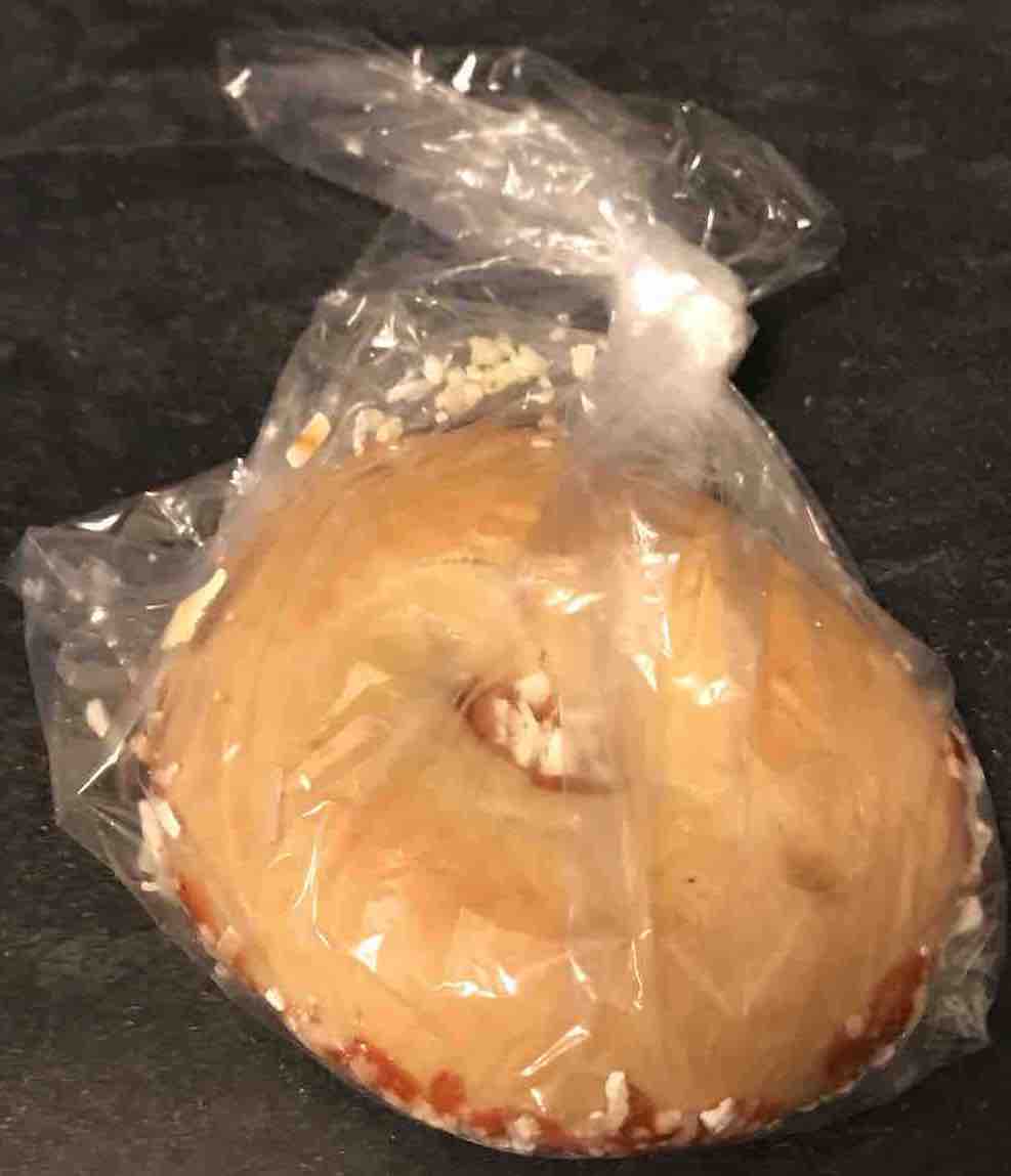bagel pizza in a plastic bag