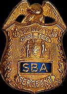 Crotty SBA badge with barely legible City of New York Police Sergeant
