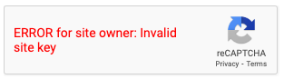 ERROR for site owner: Invalid site key. reCAPTCHA. Privacy. Terms.