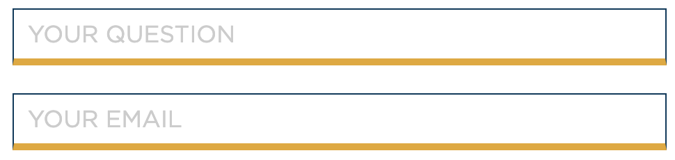 Your question in one input field, your email in the other input field